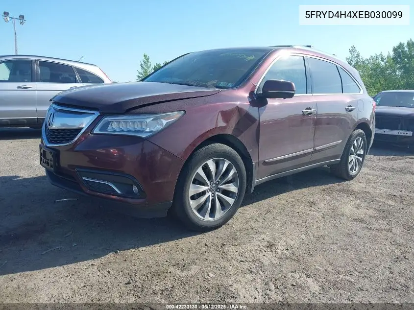2014 Acura Mdx Technology VIN: 5FRYD4H4XEB030099 Lot: 42233130