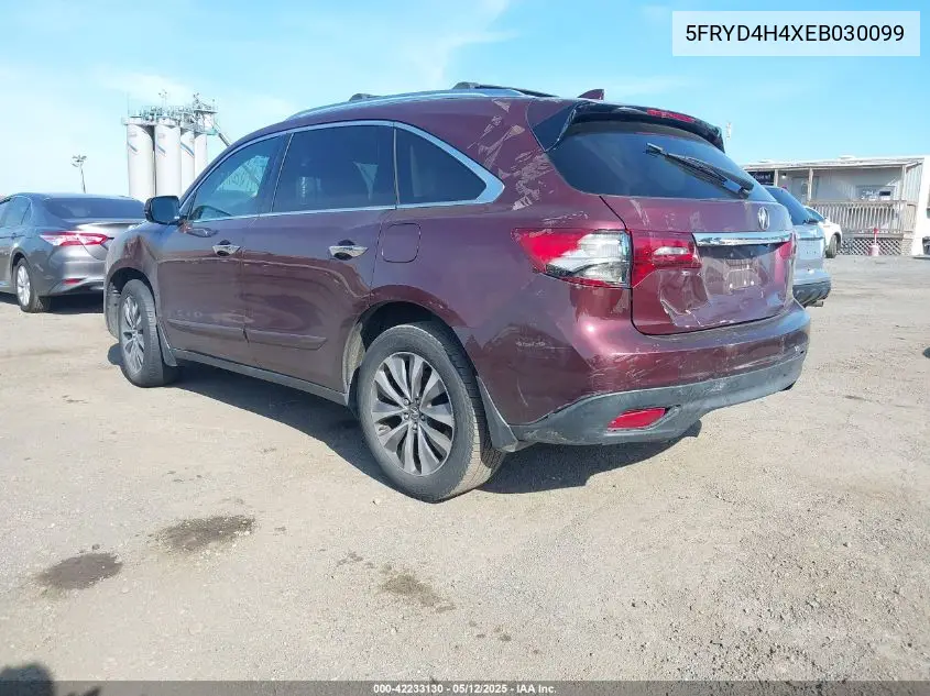 2014 Acura Mdx Technology VIN: 5FRYD4H4XEB030099 Lot: 42233130