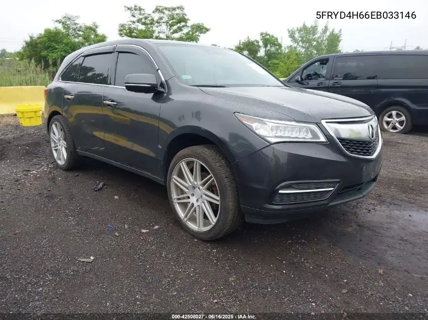 2014 Acura Mdx Technology Pkg W/Entertainment Pkg VIN: 5FRYD4H66EB033146 Lot: 42508027