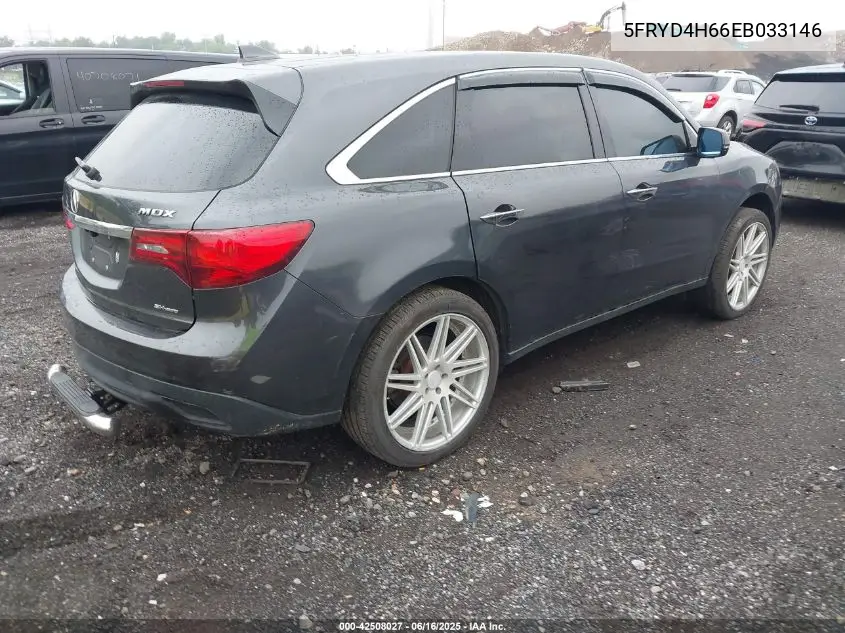 2014 Acura Mdx Technology Pkg W/Entertainment Pkg VIN: 5FRYD4H66EB033146 Lot: 42508027