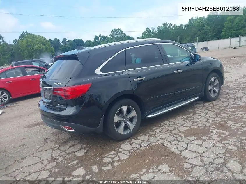 2014 Acura Mdx VIN: 5FRYD4H25EB012088 Lot: 42510135