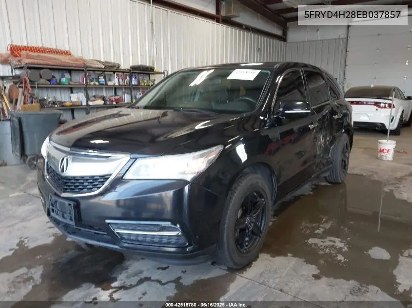 2014 Acura Mdx VIN: 5FRYD4H28EB037857 Lot: 42518780
