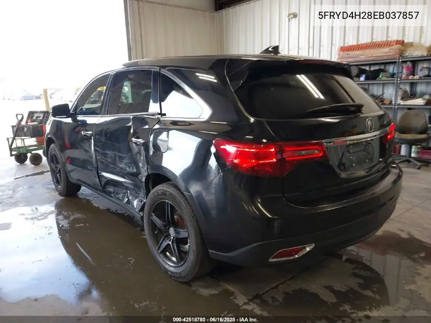 2014 Acura Mdx VIN: 5FRYD4H28EB037857 Lot: 42518780