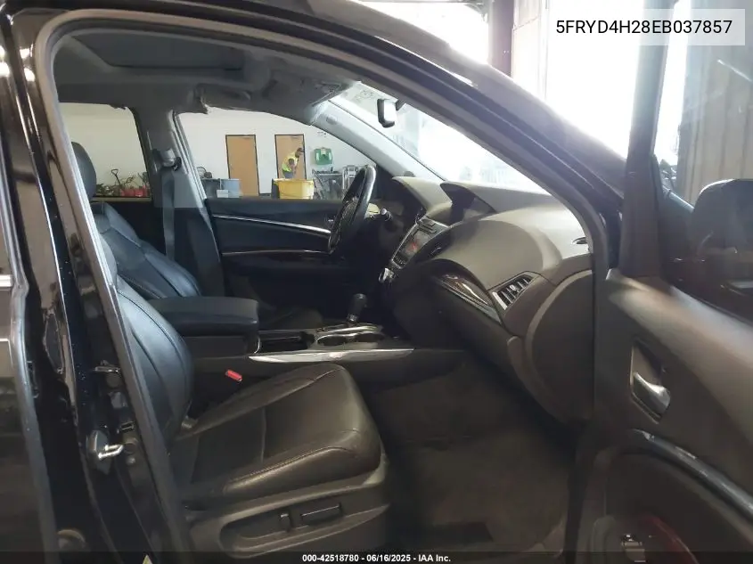 2014 Acura Mdx VIN: 5FRYD4H28EB037857 Lot: 42518780