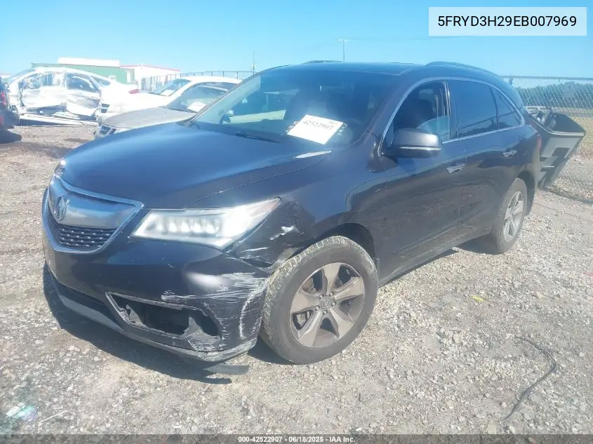 2014 Acura Mdx VIN: 5FRYD3H29EB007969 Lot: 42522907