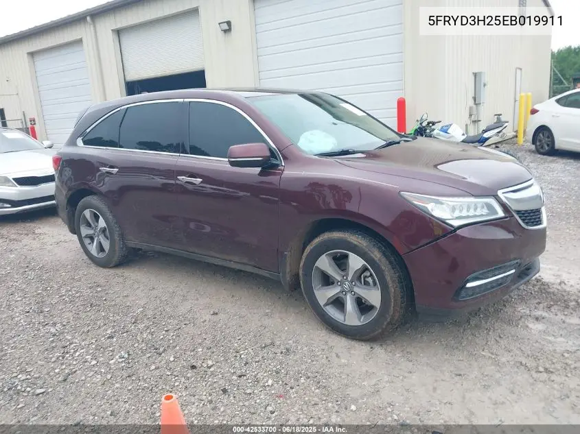 2014 Acura Mdx VIN: 5FRYD3H25EB019911 Lot: 42533700