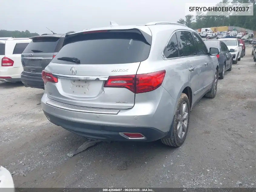 2014 Acura Mdx Advance Pkg W/Entertainment Pkg VIN: 5FRYD4H80EB042037 Lot: 42546407