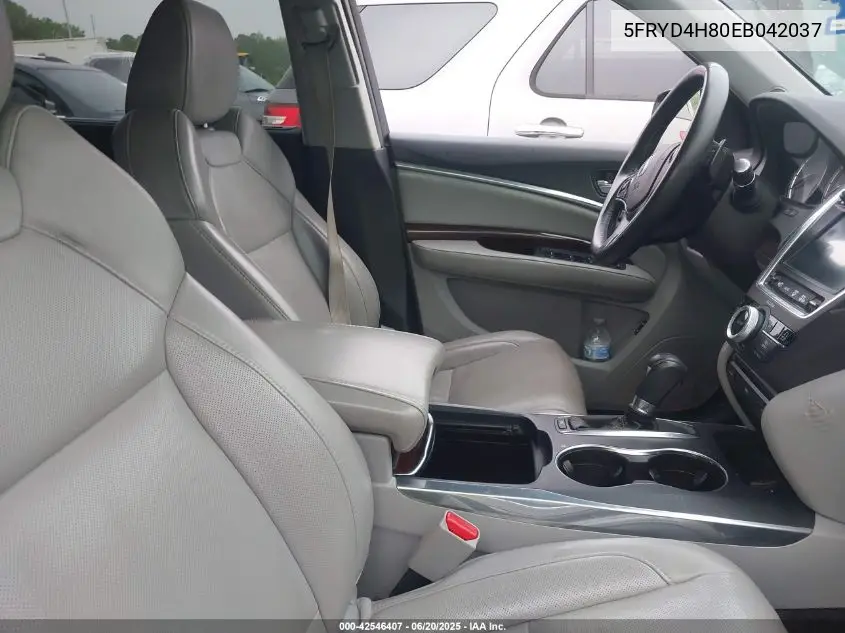 2014 Acura Mdx Advance Pkg W/Entertainment Pkg VIN: 5FRYD4H80EB042037 Lot: 42546407