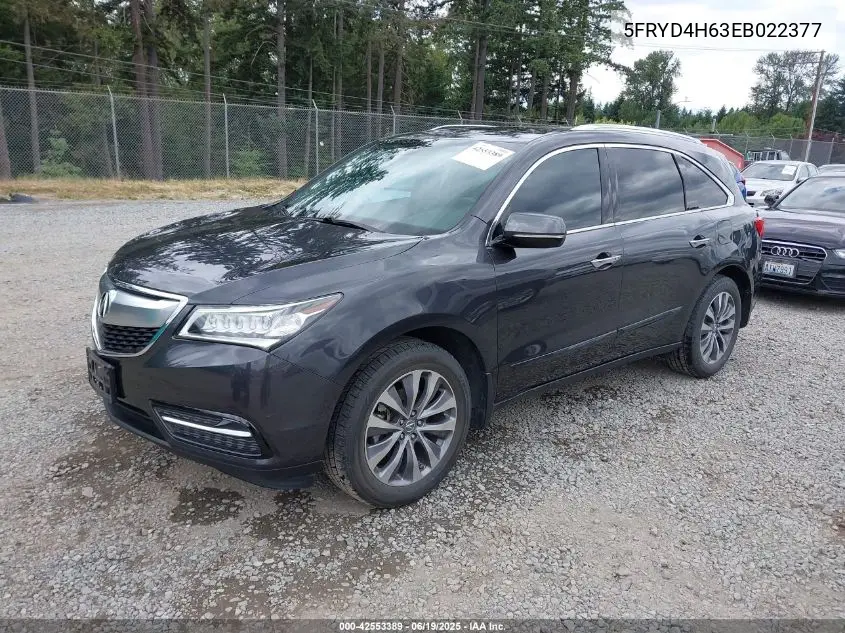 2014 Acura Mdx Technology Pkg W/Entertainment Pkg VIN: 5FRYD4H63EB022377 Lot: 42553389