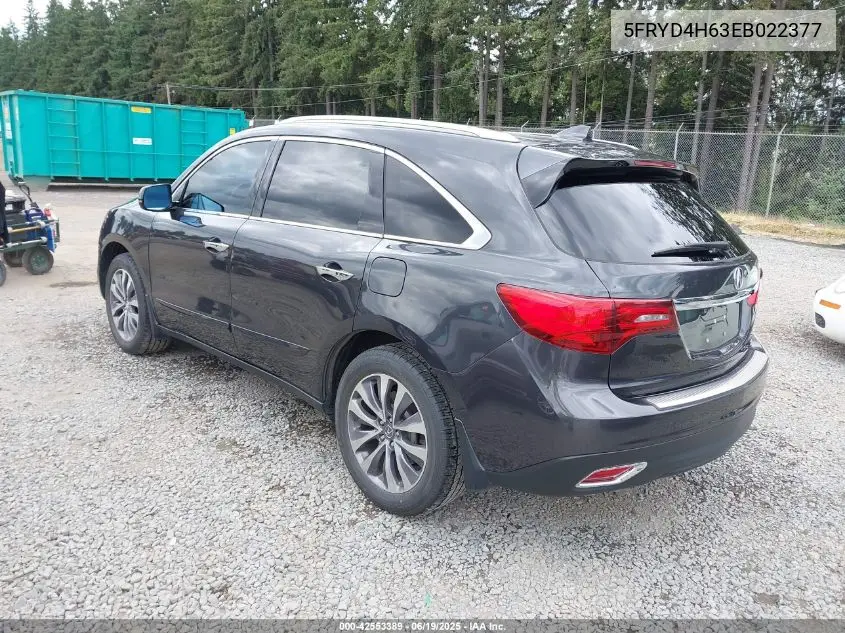 2014 Acura Mdx Technology Pkg W/Entertainment Pkg VIN: 5FRYD4H63EB022377 Lot: 42553389