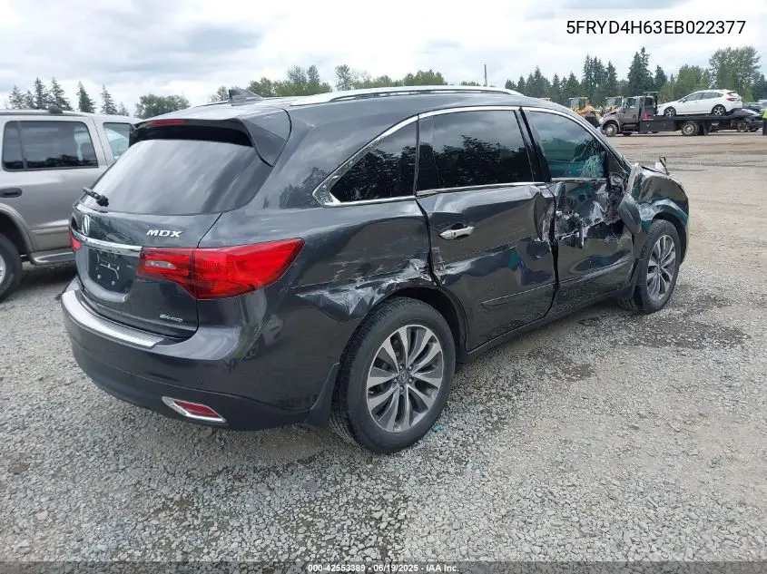 2014 Acura Mdx Technology Pkg W/Entertainment Pkg VIN: 5FRYD4H63EB022377 Lot: 42553389