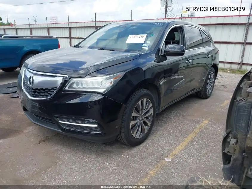 2014 Acura Mdx Technology Package VIN: 5FRYD3H48EB013439 Lot: 42553440