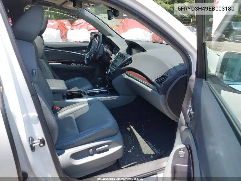 2014 Acura Mdx Technology Package VIN: 5FRYD3H49EB003180 Lot: 42559845