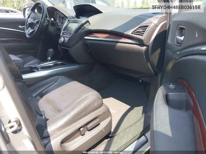 2014 Acura Mdx Technology Package VIN: 5FRYD4H48EB036158 Lot: 42569145
