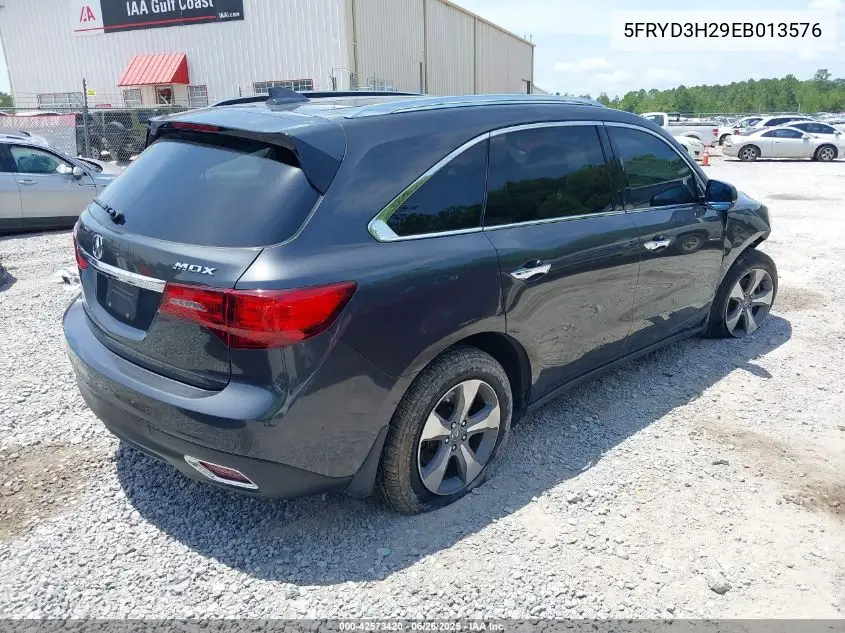 2014 Acura Mdx VIN: 5FRYD3H29EB013576 Lot: 42573420
