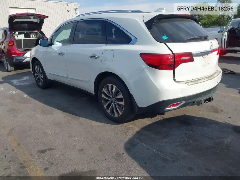 2014 Acura Mdx Technology Package VIN: 5FRYD4H46EB018256 Lot: 42604906
