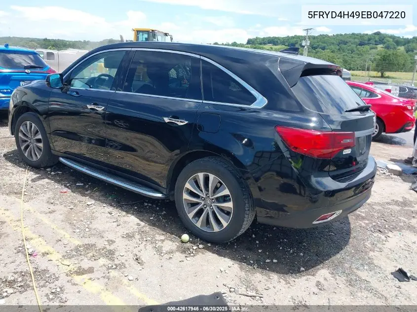 2014 Acura Mdx Technology Package VIN: 5FRYD4H49EB047220 Lot: 42617946