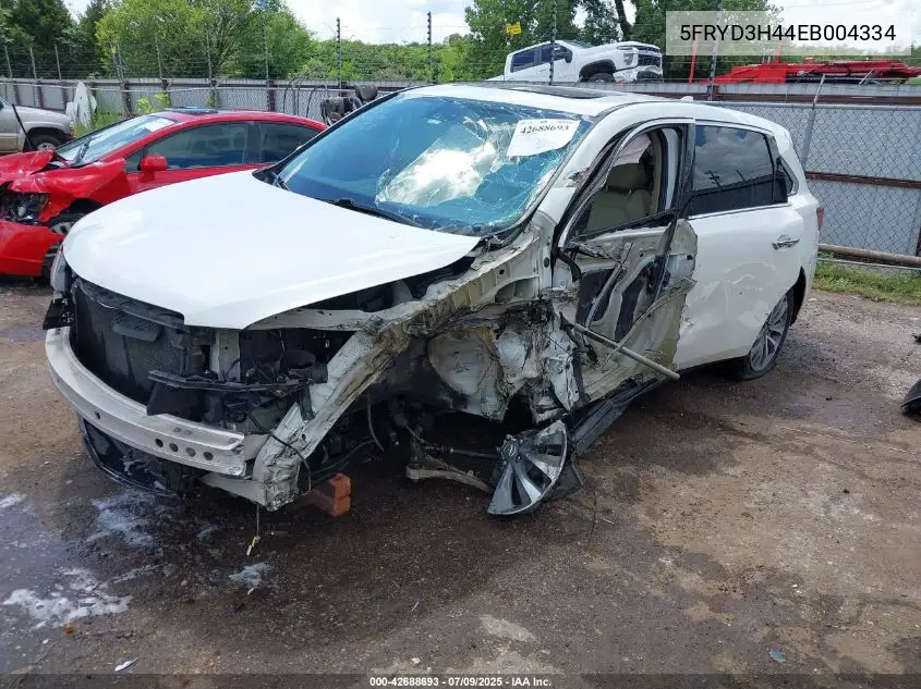 2014 Acura Mdx Technology Package VIN: 5FRYD3H44EB004334 Lot: 42688693