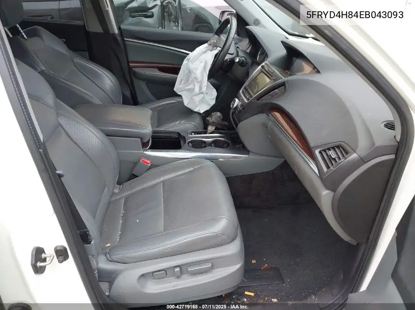 2014 Acura Mdx Advance Pkg W/Entertainment Pkg VIN: 5FRYD4H84EB043093 Lot: 42719168
