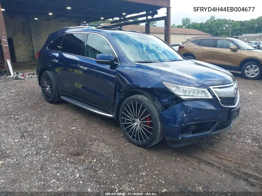 2014 Acura Mdx Technology Package VIN: 5FRYD4H44EB004677 Lot: 42729648