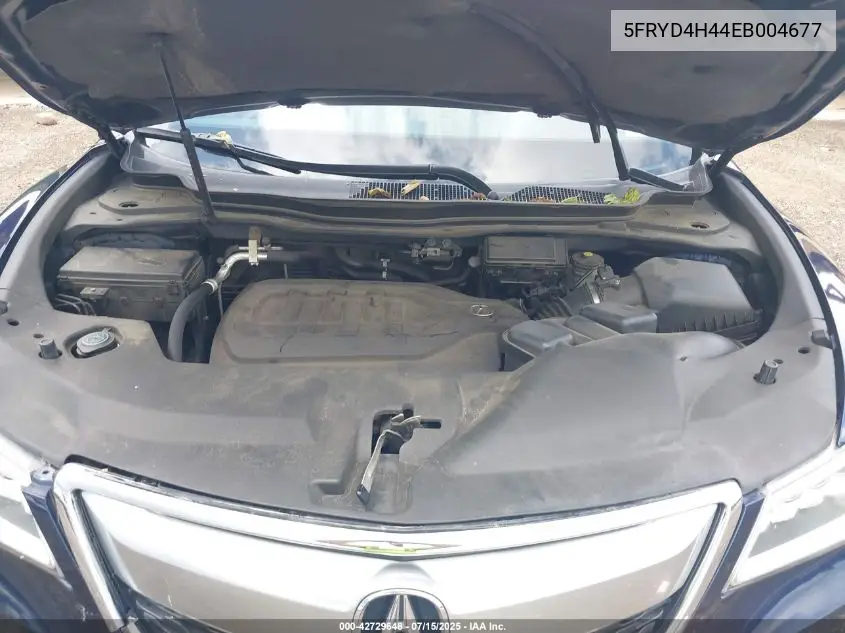 2014 Acura Mdx Technology Package VIN: 5FRYD4H44EB004677 Lot: 42729648