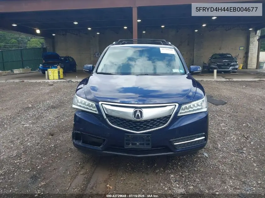 2014 Acura Mdx Technology Package VIN: 5FRYD4H44EB004677 Lot: 42729648