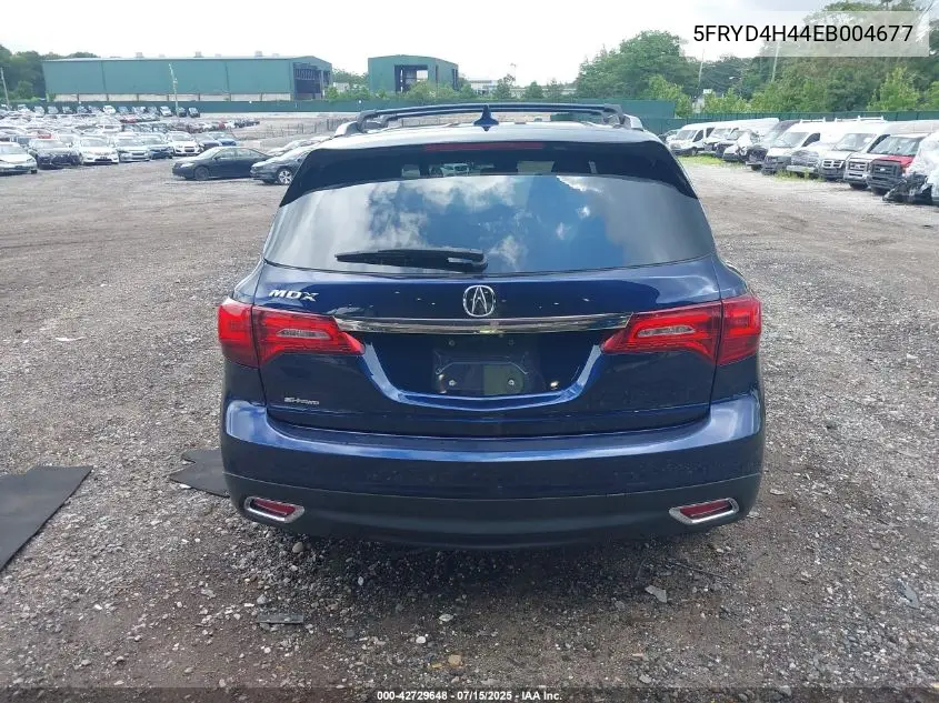 2014 Acura Mdx Technology Package VIN: 5FRYD4H44EB004677 Lot: 42729648
