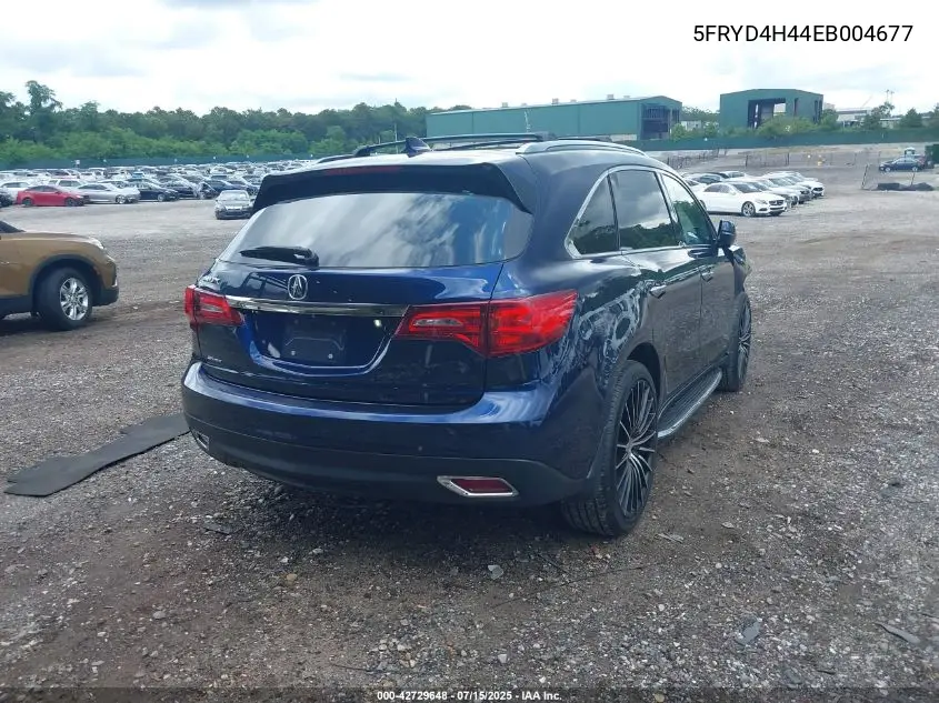 2014 Acura Mdx Technology Package VIN: 5FRYD4H44EB004677 Lot: 42729648