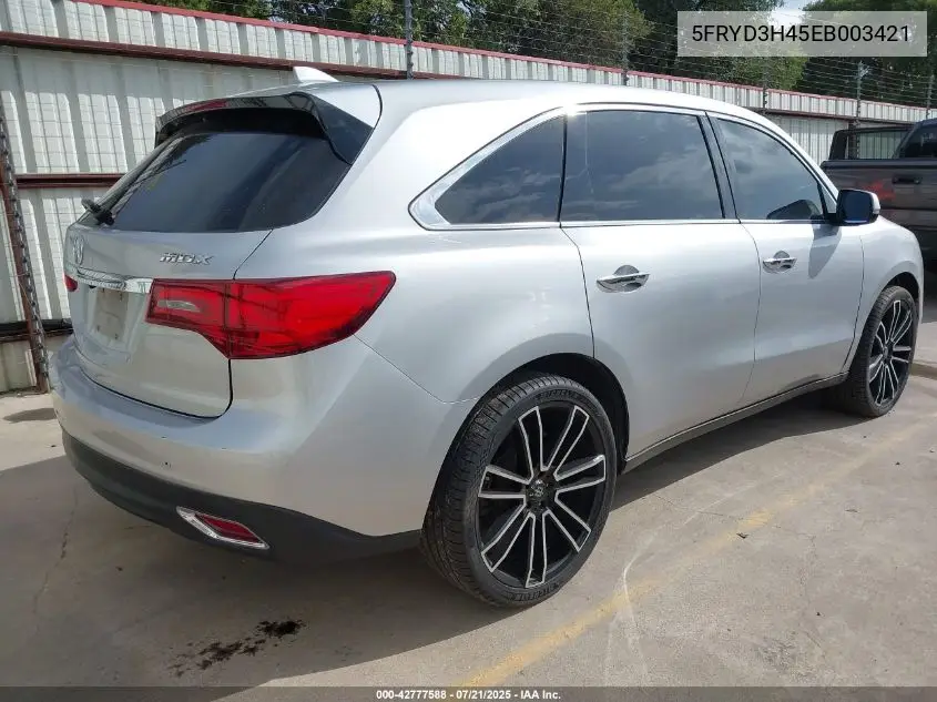 2014 Acura Mdx Technology VIN: 5FRYD3H45EB003421 Lot: 42777588