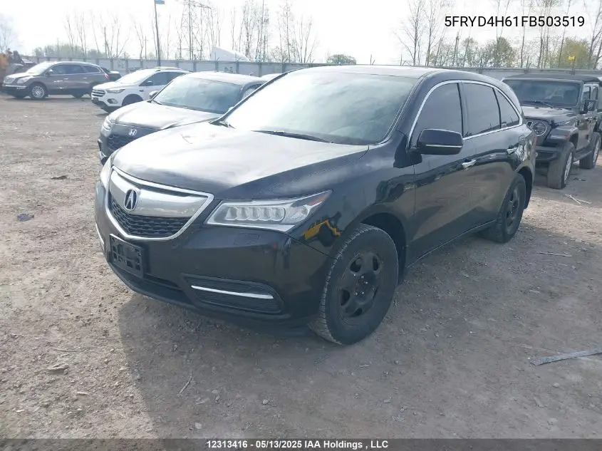 2015 Acura Mdx Technology VIN: 5FRYD4H61FB503519 Lot: 12313416