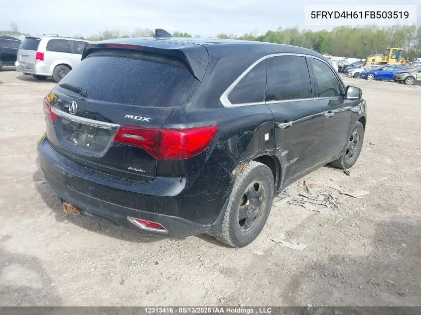 2015 Acura Mdx Technology VIN: 5FRYD4H61FB503519 Lot: 12313416
