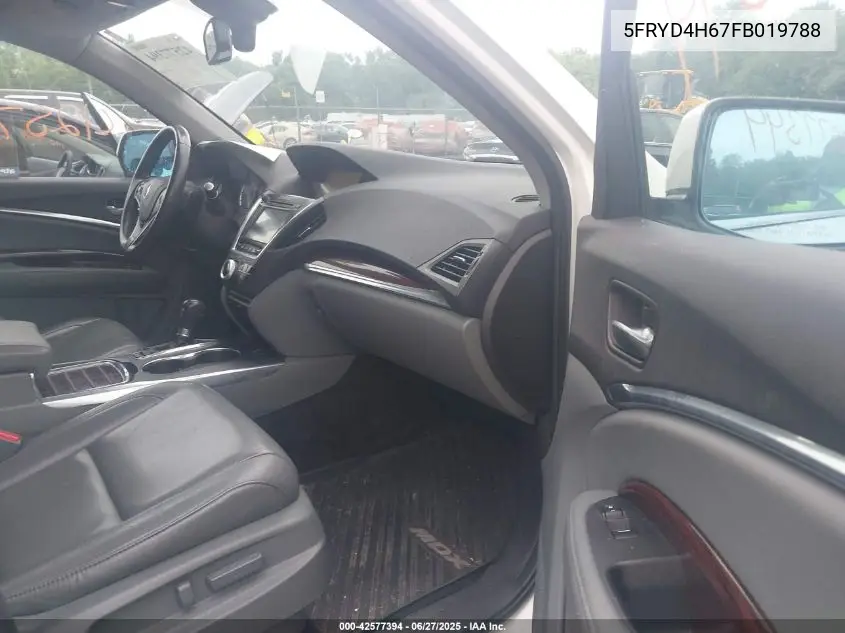 2015 Acura Mdx Technology Pkg W/Entertainment Pkg VIN: 5FRYD4H67FB019788 Lot: 42577394