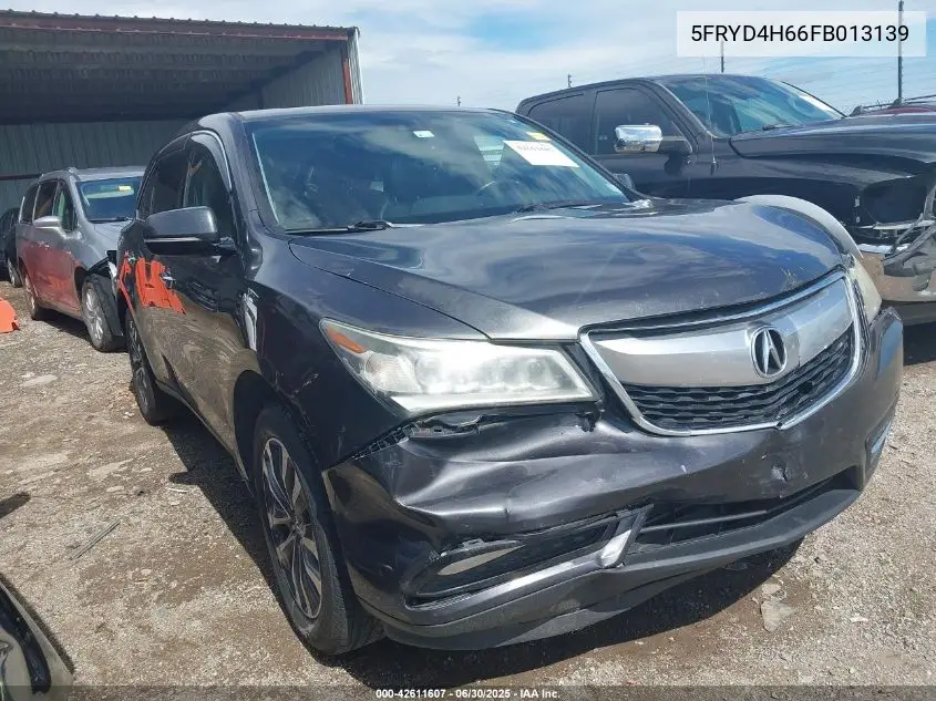 2015 Acura Mdx Technology Pkg W/Entertainment Pkg VIN: 5FRYD4H66FB013139 Lot: 42611607