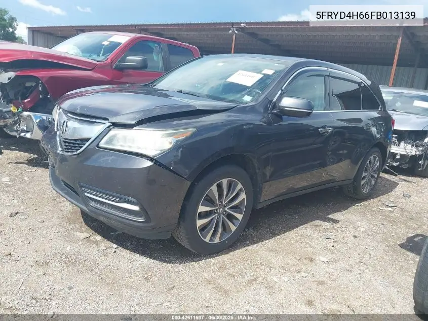 2015 Acura Mdx Technology Pkg W/Entertainment Pkg VIN: 5FRYD4H66FB013139 Lot: 42611607