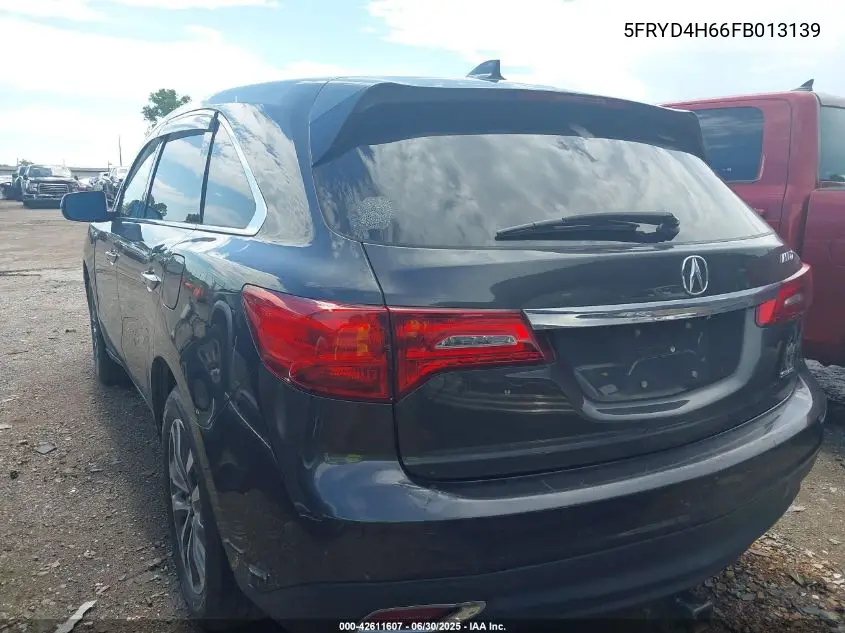 2015 Acura Mdx Technology Pkg W/Entertainment Pkg VIN: 5FRYD4H66FB013139 Lot: 42611607