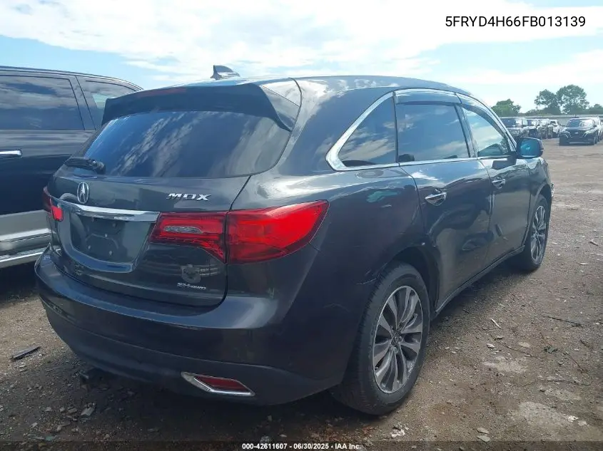 2015 Acura Mdx Technology Pkg W/Entertainment Pkg VIN: 5FRYD4H66FB013139 Lot: 42611607