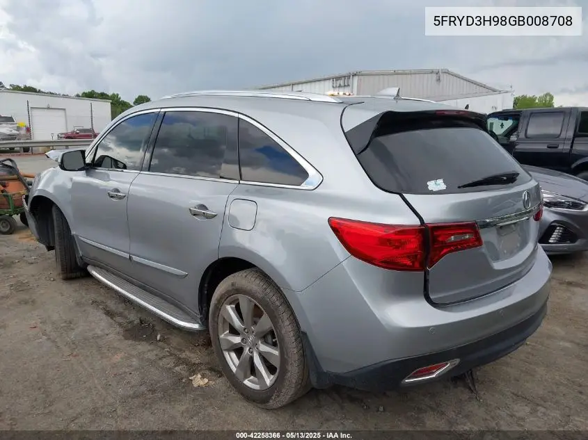 2016 Acura Mdx Advance Entertainment Packages/Advance Package VIN: 5FRYD3H98GB008708 Lot: 42258366