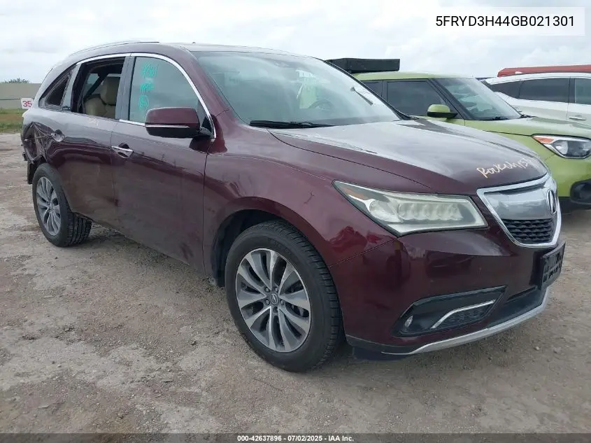 2016 Acura Mdx Technology Acurawatch Plus Packages/Technology Package VIN: 5FRYD3H44GB021301 Lot: 42637896