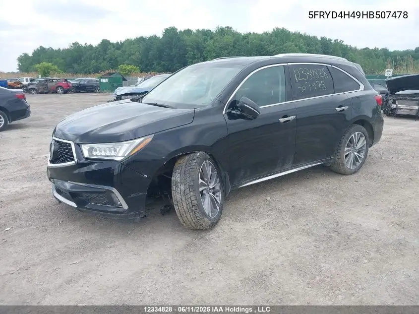 2017 Acura Mdx Navigation Package VIN: 5FRYD4H49HB507478 Lot: 12334828