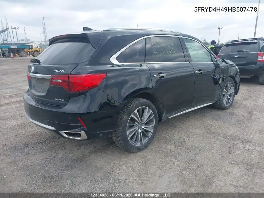 2017 Acura Mdx Navigation Package VIN: 5FRYD4H49HB507478 Lot: 12334828