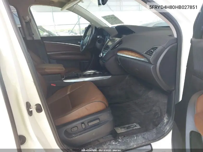 2017 Acura Mdx Advance Package VIN: 5FRYD4H80HB027851 Lot: 42247656
