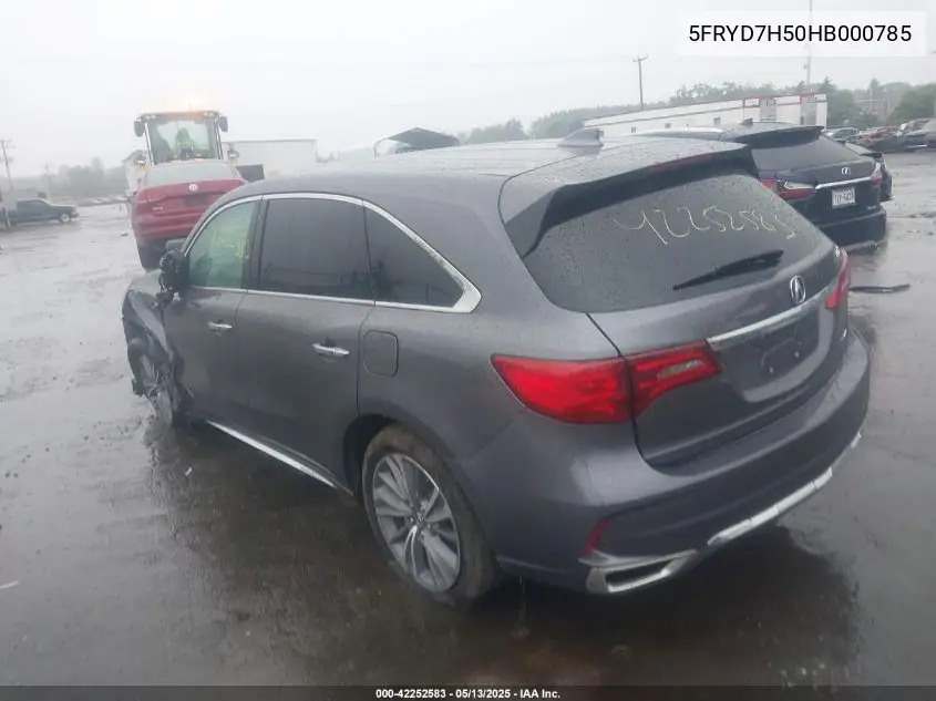 2017 Acura Mdx Sport Hybrid Technology Package VIN: 5FRYD7H50HB000785 Lot: 42252583
