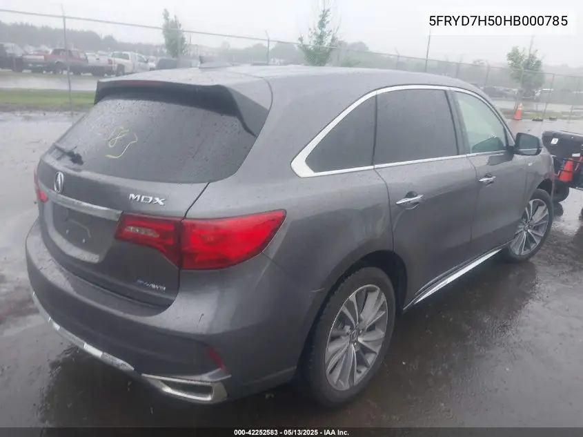2017 Acura Mdx Sport Hybrid Technology Package VIN: 5FRYD7H50HB000785 Lot: 42252583