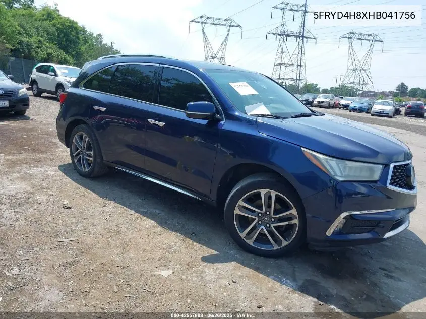 2017 Acura Mdx Advance Package VIN: 5FRYD4H8XHB041756 Lot: 42557688