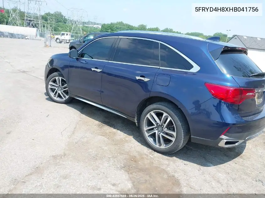 2017 Acura Mdx Advance Package VIN: 5FRYD4H8XHB041756 Lot: 42557688