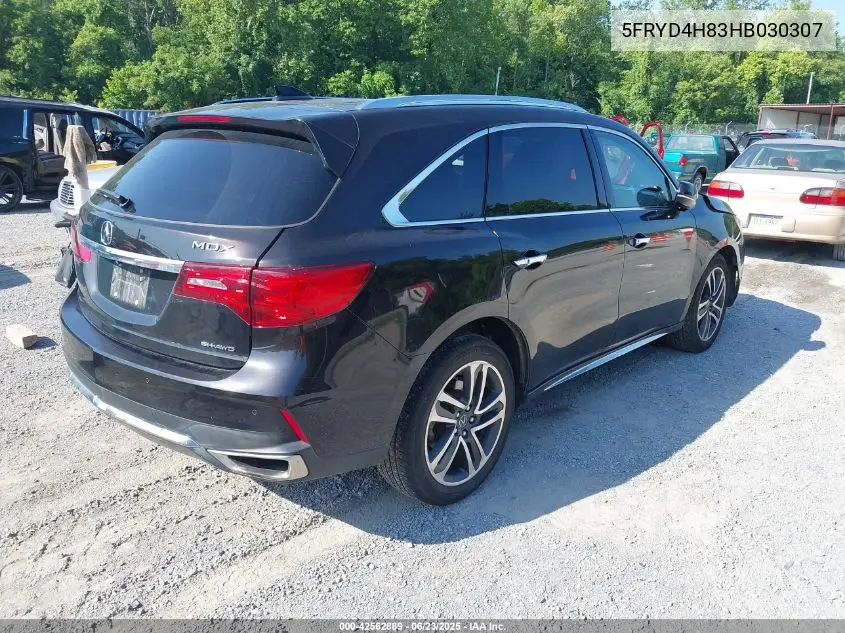 2017 Acura Mdx Advance Package VIN: 5FRYD4H83HB030307 Lot: 42562889