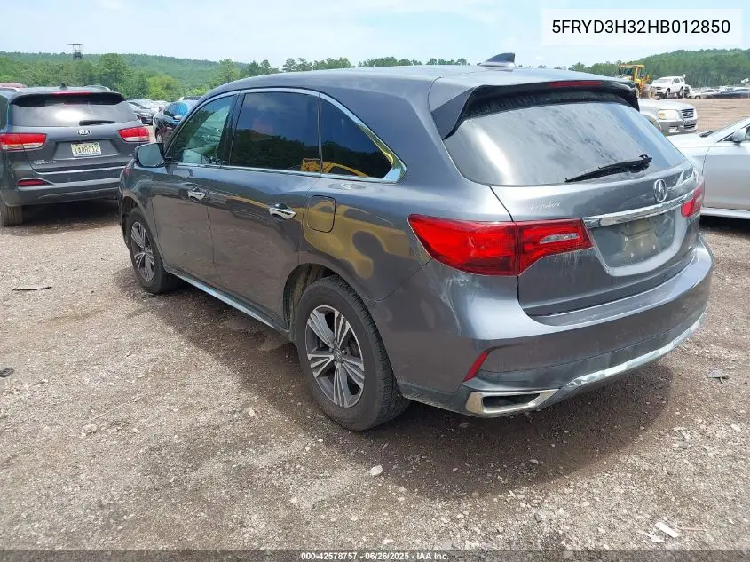 2017 Acura Mdx VIN: 5FRYD3H32HB012850 Lot: 42578757