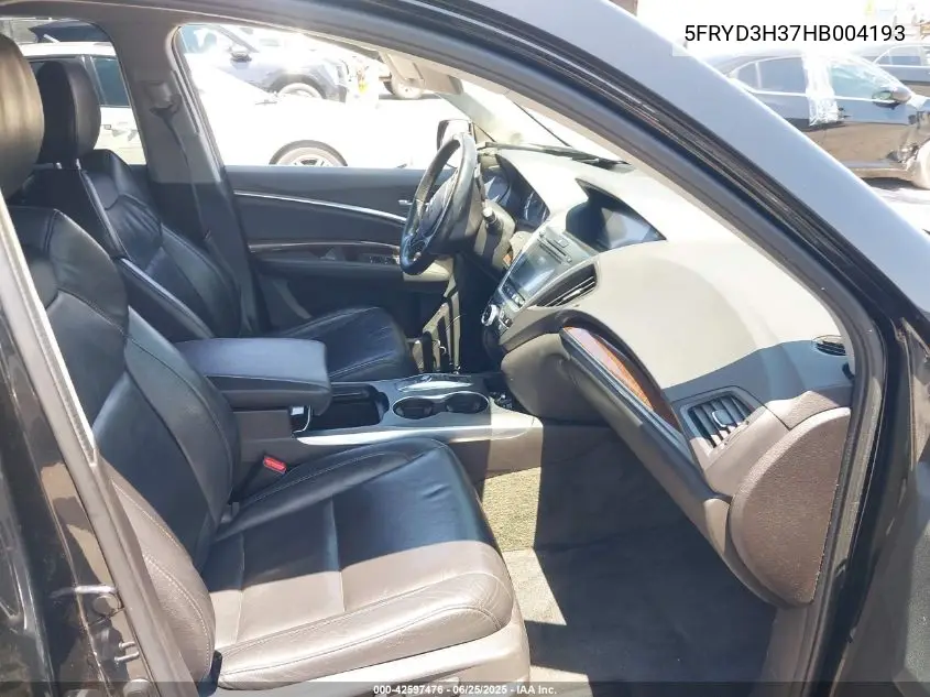 2017 Acura Mdx VIN: 5FRYD3H37HB004193 Lot: 42597476