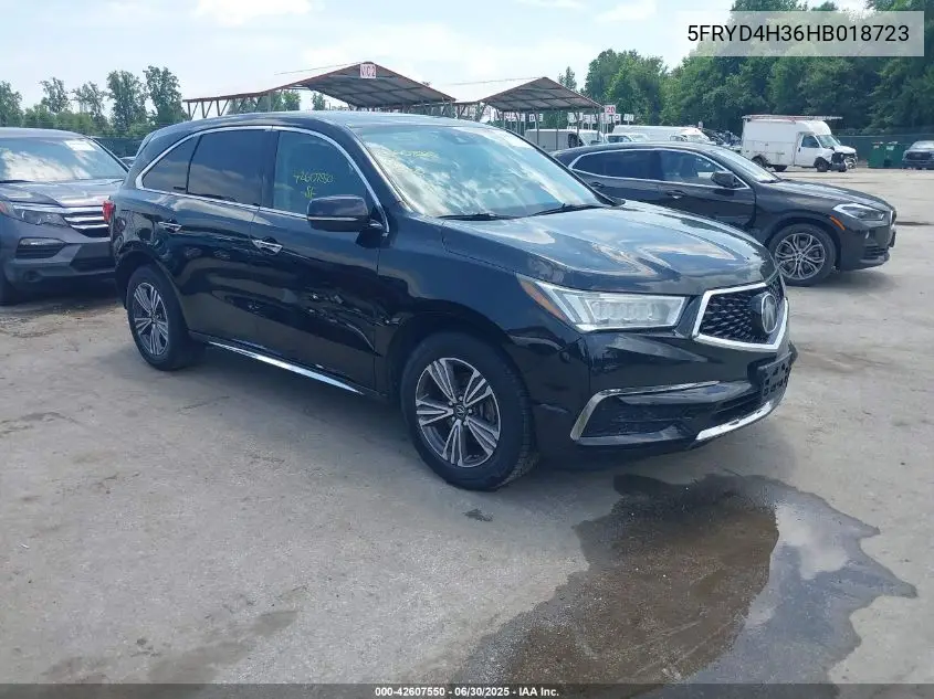 2017 Acura Mdx VIN: 5FRYD4H36HB018723 Lot: 42607550
