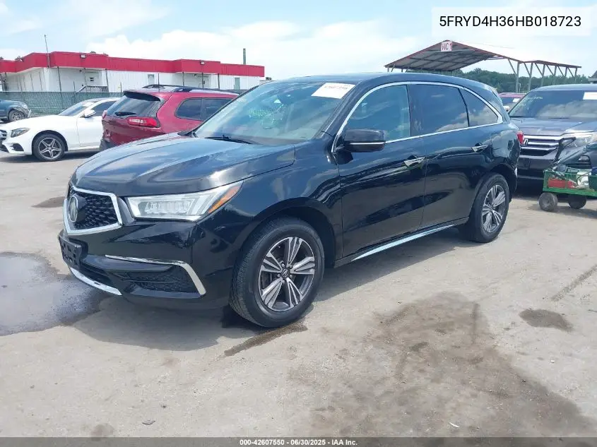 2017 Acura Mdx VIN: 5FRYD4H36HB018723 Lot: 42607550